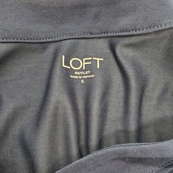 Loft Navy Blue Quarter Sleeve V-Neck Top - Picture 4 of 5